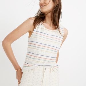 Madewell Texture & Thread Tank Top Smocked
